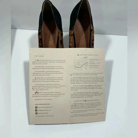 NEW!CorsocComo-Leopard cow hair, suede heel pumps size 8 - Picture 12 of 14
